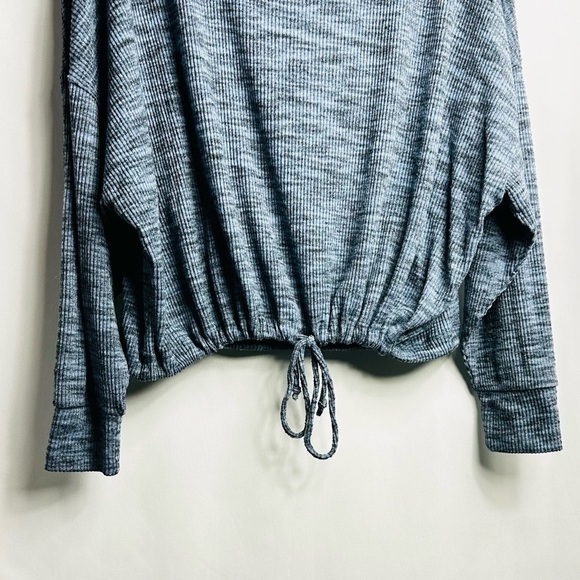 Express Women’s Sz Large Blue Cozy Soft Long Sleeve Drawstring Waist Top - Picture 4 of 7